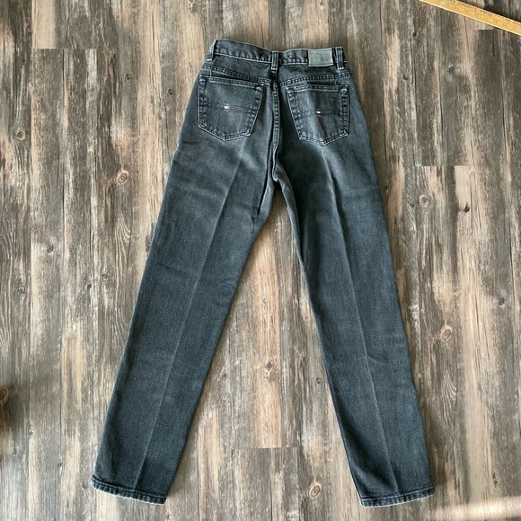 Tommy Hilfiger Denim - Vintage Tommy Hilfiger High Waist Faded Black Mom Jeans Size 25 Denim Retro